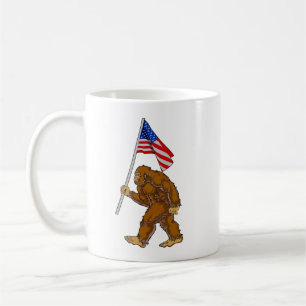 Bigfoot American Flag Coffee Mug