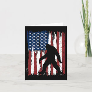 Bigfoot American Flag Funny 4th Of July Patriotic Card
