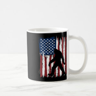 Bigfoot American Flag Funny 4th Of July Patriotic Coffee Mug