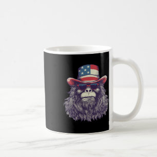 Bigfoot American Flag Hat 4th Of July Patriotic Sa Coffee Mug