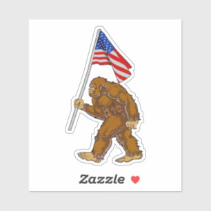 Bigfoot American Flag Sticker