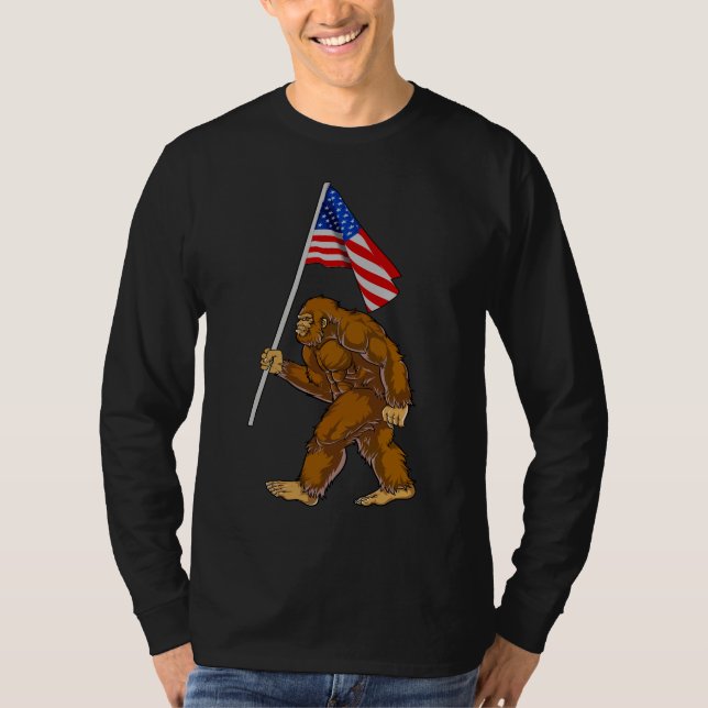 Bigfoot American Flag T-Shirt (Front)