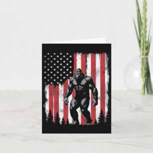 Bigfoot American Usa Flag Patriotic 4th Of July Card