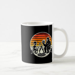Bigfoot And Alien Camping Drinking Beer Coffee Mug