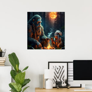 Bigfoot and Chief Moonlit Forest  Poster