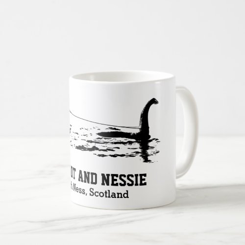 Bigfoot and Nessie Loch Ness Personalized Text Mug