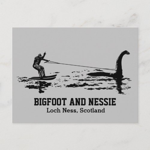 Bigfoot and Nessie Loch Ness Personalized Text Pos Postcard