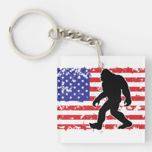 Bigfoot and the American Flag Keychain