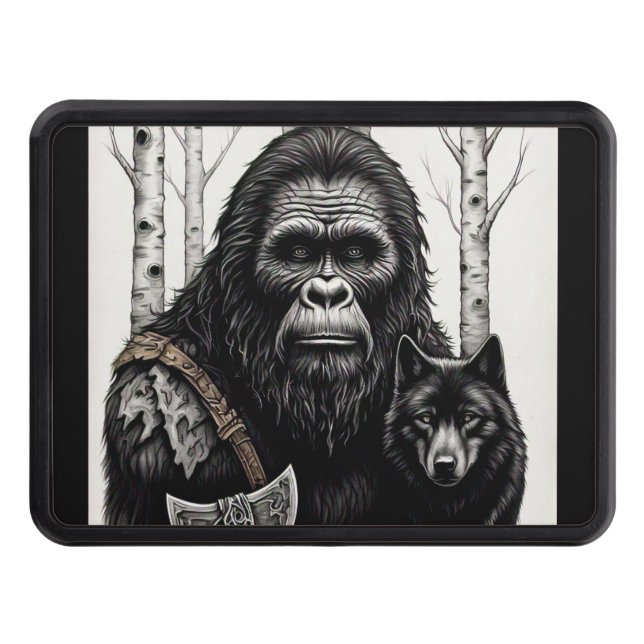Bigfoot and Wolf  Hitch Cover (Front)