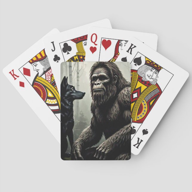 Bigfoot and Wolf  Poker Cards (Back)