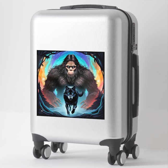 Bigfoot and Wolf Portal Sticker (Suitcase)