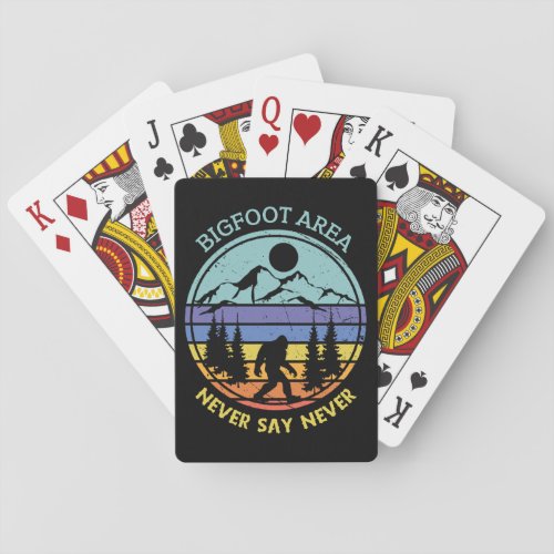 Bigfoot Area retro style Playing Cards