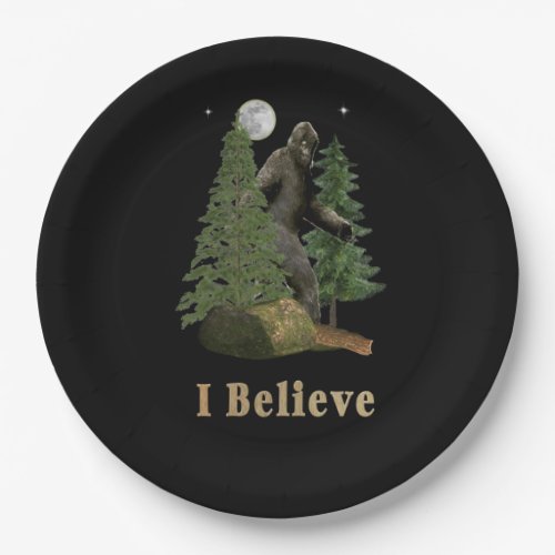 Bigfoot art paper plates