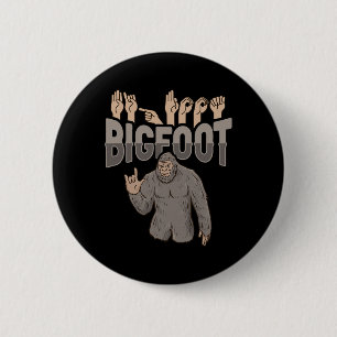 Bigfoot Asl Hand Gesture Deaf Hearing Loss Awarene Button