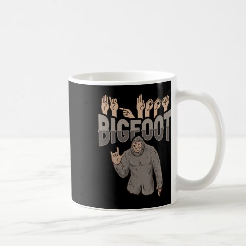 Bigfoot Asl Hand Gesture Deaf Hearing Loss Awarene Coffee Mug