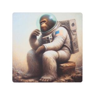 Bigfoot Astronaut Metal Print