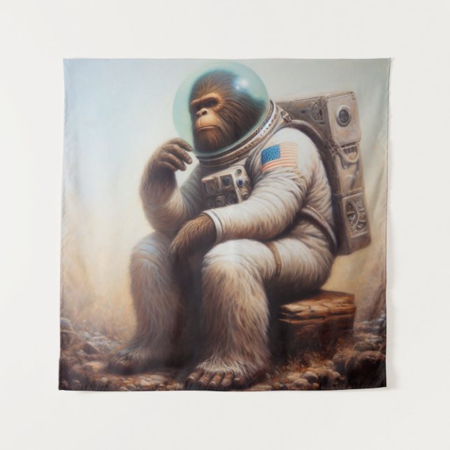 Bigfoot Astronaut Tapestry (Front)