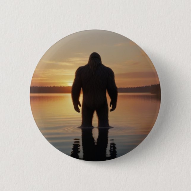 Bigfoot at Sunset Lake Button (Front)