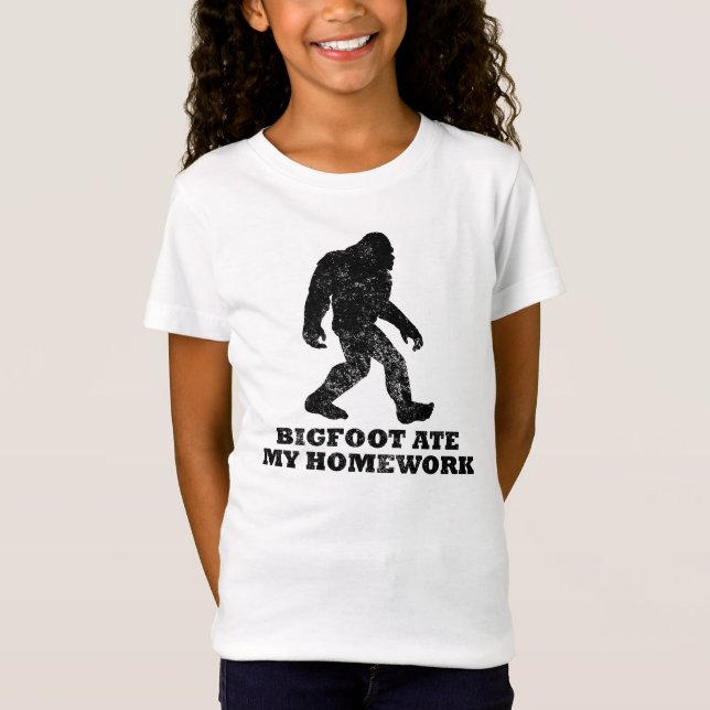 Bigfoot Ate My Homework T-Shirt (Front)
