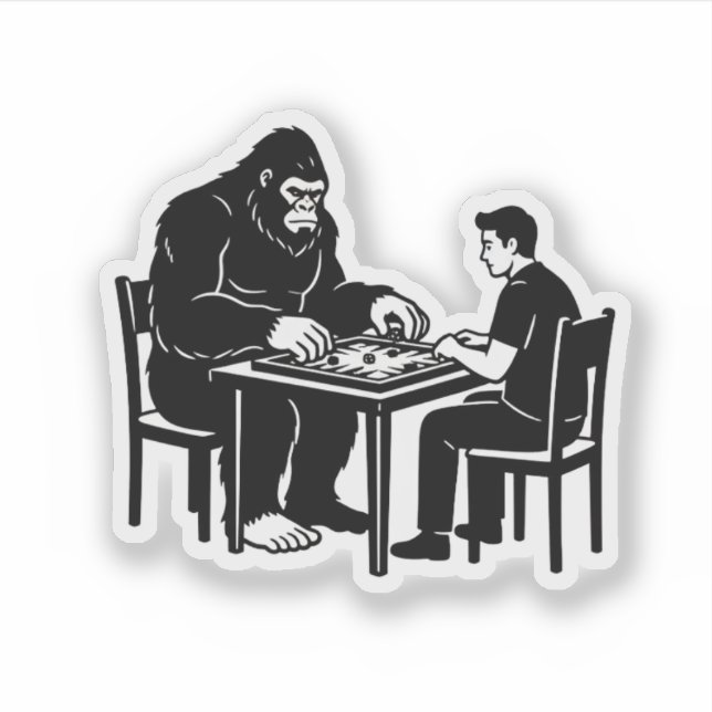 Bigfoot Backgammon Sticker (Front)