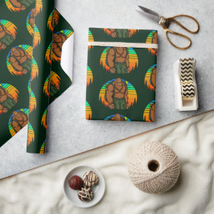 Bigfoot Backpack Hiking Adventure Funny  Wrapping Paper