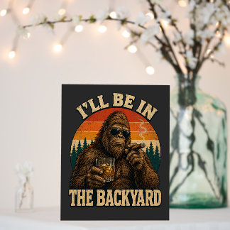 Bigfoot Backyard Whiskey & Cigar Retro Sunset  Foam Board