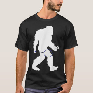 Bigfoot Badminton Player Sasquatch Shuttle  T-Shirt