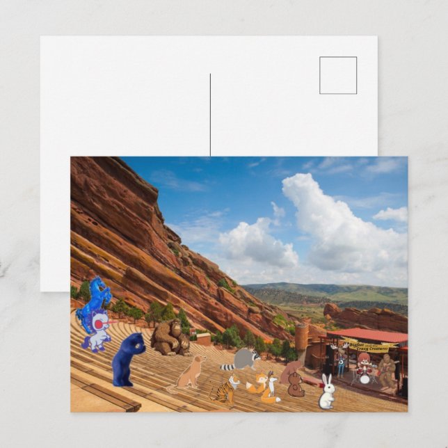 Bigfoot band at Red Rocks Holiday Postcard (Front/Back)