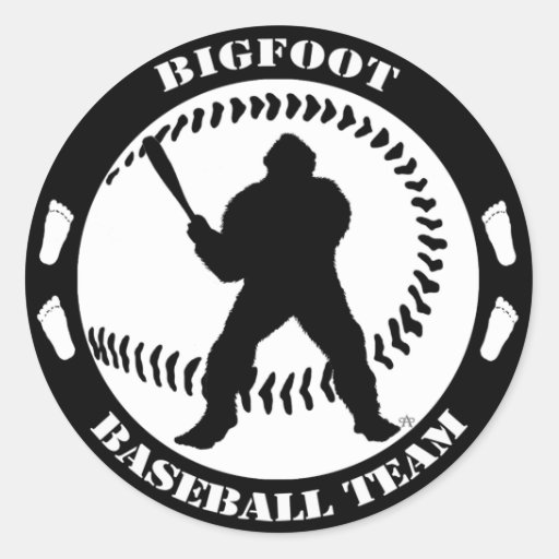 Bigfoot Baseball Team Classic Round Sticker | Zazzle