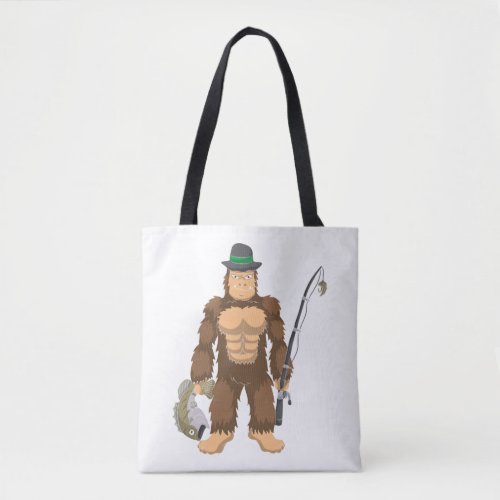 Bigfoot Bass Fishing Sasquatch Fisherman Tote Bag