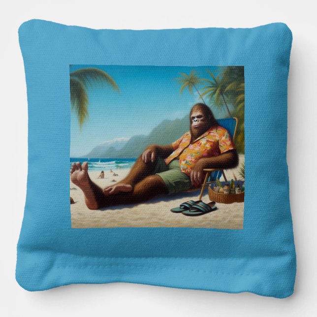 Bigfoot Beach Cornhole Bags (Front)