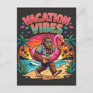 Bigfoot Beach Paradise Vacation Vibes Summer Postcard