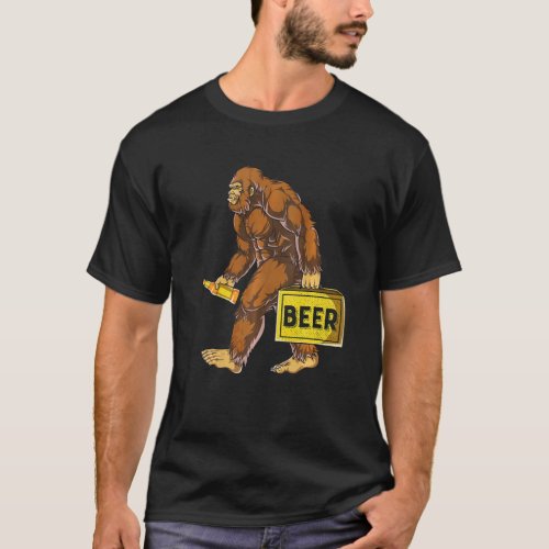 Bigfoot Beer Bottle Funny Sasquatch T_Shirt