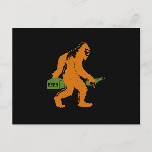 Bigfoot Beer Sasquatch Yeti Beer Lover Beer Bottle Postcard (Front)