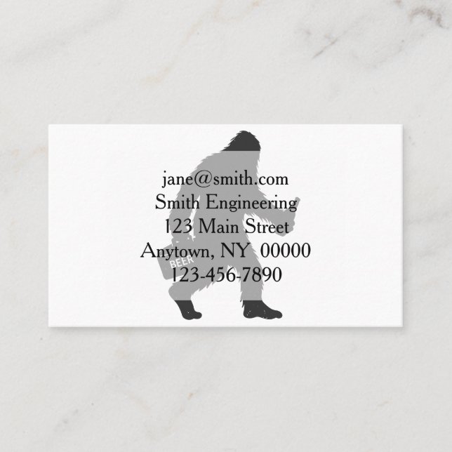 Bigfoot beer silhouette business card (Front)