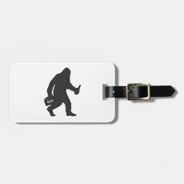 Bigfoot beer silhouette luggage tag (Front Horizontal)