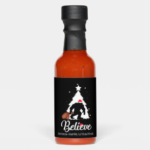 Bigfoot Believe Christmas Shirt Hot Sauces