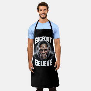 Bigfoot Believe Cryptid Fan BBQ Pit Apron