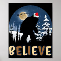 Bigfoot Believe In Christmas Funny Sasquatch Xmas
