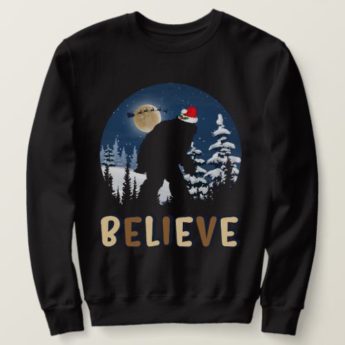 Bigfoot Believe In Christmas Funny Sasquatch Xmas  Sweatshirt