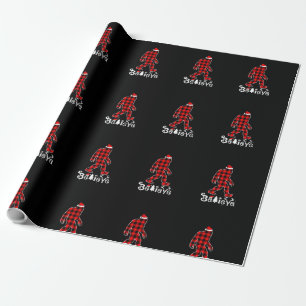 Bigfoot Believe Plaid Matching Family Christmas Pa Wrapping Paper
