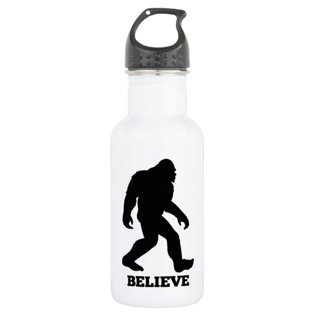 Bigfoot BELIEVE Sasquatch Water Bottle (Front)