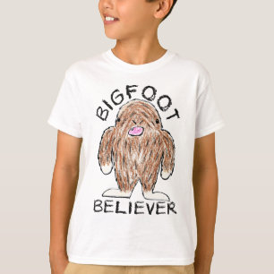 BIGFOOT BELIEVER - Fun Sasquatch Crayon Sketch T-Shirt