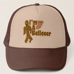 Bigfoot Believer Funny Sasquatch Logo Trucker Hat