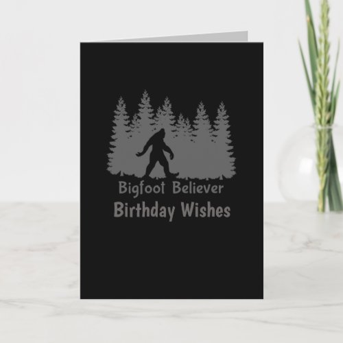 Bigfoot believer tree line birthday card
