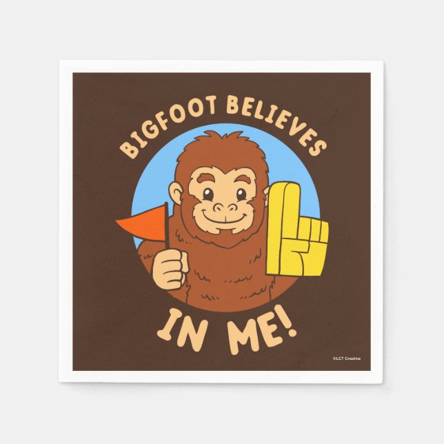 Bigfoot Believes In Me Napkins (Front)