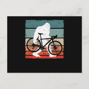 Bigfoot Bicycle Bike Ride Funny MTB Sasquatch Postcard