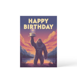 BigFoot Birthday Cryptozoology Art Weird Funny  Card