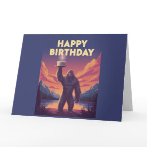 BigFoot Birthday Cryptozoology Art Weird Funny  Card