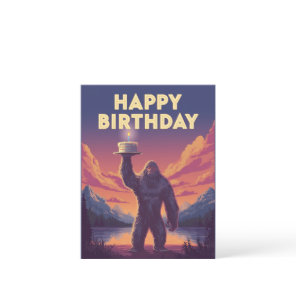 BigFoot Birthday Cryptozoology Art Weird Funny  Holiday Card